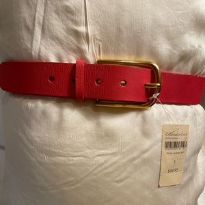 RED LEATHER COLDWATER CREEK BELT